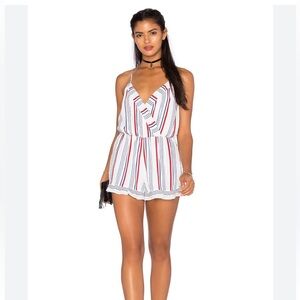 Amelia Romper in Blue & Red Stripe